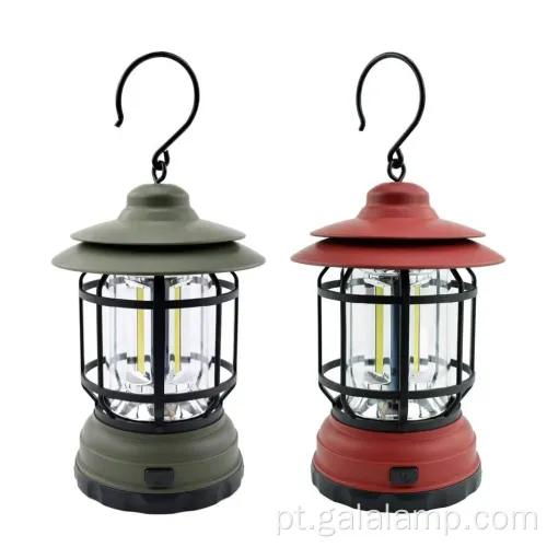 Luz de lanterna portátil recarregável com design retrô